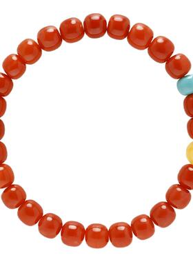 普陀山南红绿松石蜜蜡本命年手串