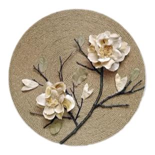 花好月圆东南亚干枝干花麻绳复古怀旧家居民宿装饰墙饰壁饰挂件