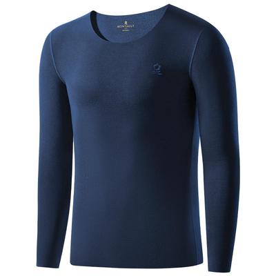 梦特娇羊绒蚕丝无痕保暖上衣男士