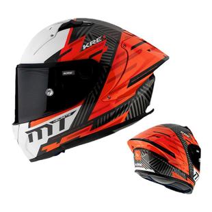 MT头盔KRE+赛道碳纤维全盔摩托车头盔男女四季赛车机车大尾翼FIM