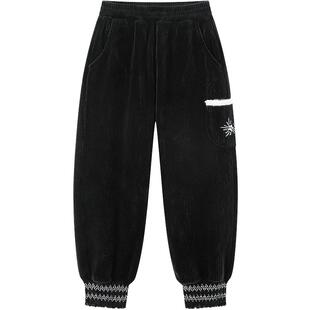 MINIPEACE太平鸟童装女童裤子冬季银狐绒加绒雪尼尔儿童长裤女宝