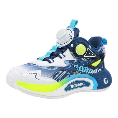 巴布豆网面透气防臭男童篮球鞋