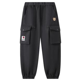 PawinPaw卡通小熊童装25年冬季新款男童工装裤加绒保暖百搭宽松