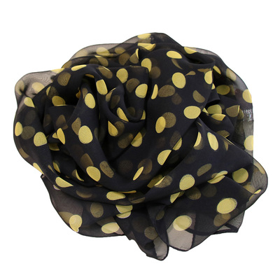 春秋洋气乔其纱防晒两用波点丝巾