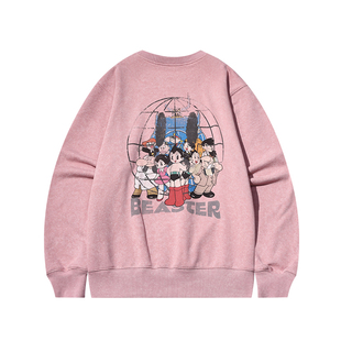 【铁臂阿童木联名】BEASTER做旧水洗抓绒面料卫衣男女情侣装上衣