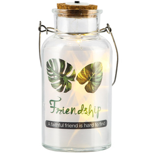 玻璃许愿瓶小夜灯幸运星星折纸木塞许愿瓶干花储物罐节日氛围瓶子