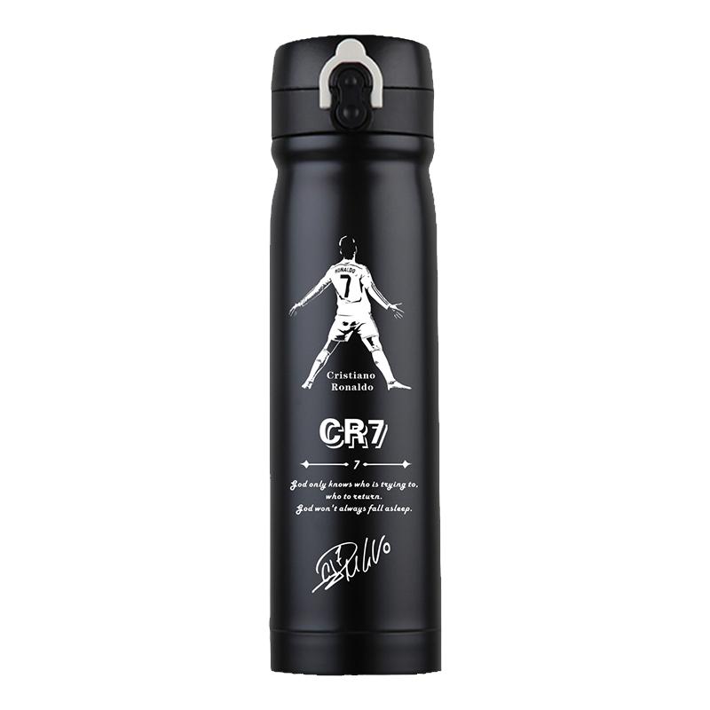 C罗新款保温杯真空不锈钢304水杯子创意C朗纪念品小小罗保温壶CR7