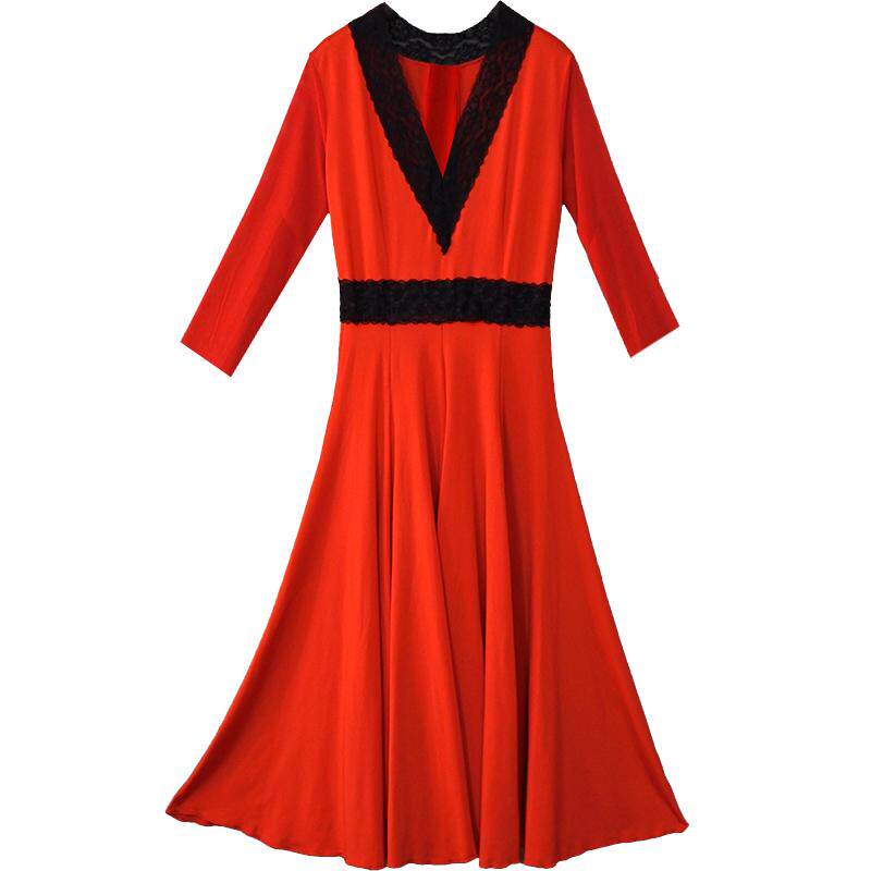 拂琳花影摩登长袖练功服集体舞裙
