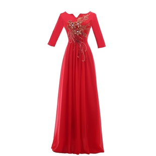 新款大合唱服装长裙女成人中老年大码朗诵服表演演出服礼服团购