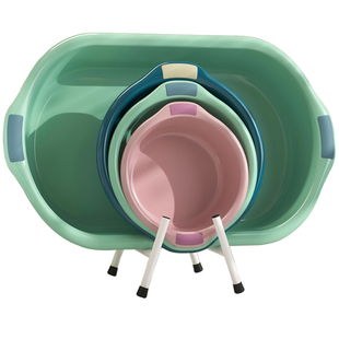 盆子收纳架浴室宝宝洗澡盆支架厕所放盆神器卫生间落地折叠脸盆架