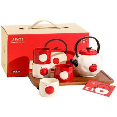 苹果陶瓷茶具水具套装乔迁新婚礼