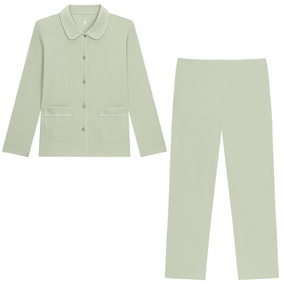 铜牛净味抗菌棉开襟女套 2025秋冬新款睡衣家居服套装女VJ141