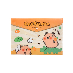 可爱卡通文件袋A4暗扣设计PP材质小学生专用资料整理袋试卷收纳袋