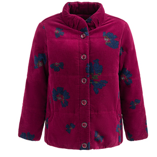 冬装妈妈短款纯棉袄中老年女装立领加厚棉衣灯芯绒老奶奶条绒棉服