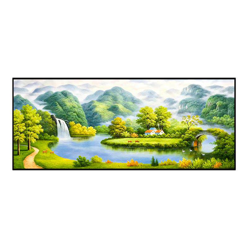 高山流水钻石画方钻满贴钻十字绣