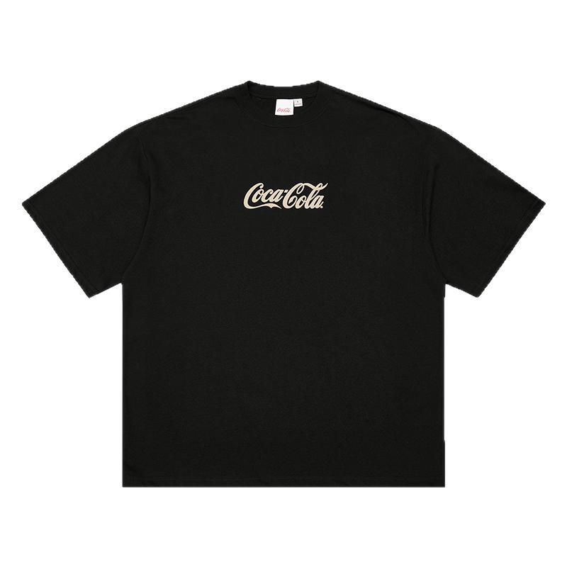 Coca-Cola/可口可乐 夏季冰感短袖t恤男美式复古体恤夏装潮牌衣服