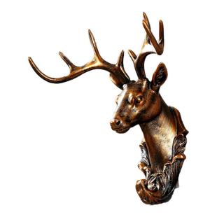 免打孔墙面装饰挂钩创意复古鹿头挂件个性入户门钥匙衣帽强力粘钩