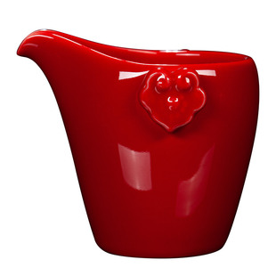 古垚/陈清宜手工中国红公道杯郎红分茶器红色陶瓷茶具配件/祥云