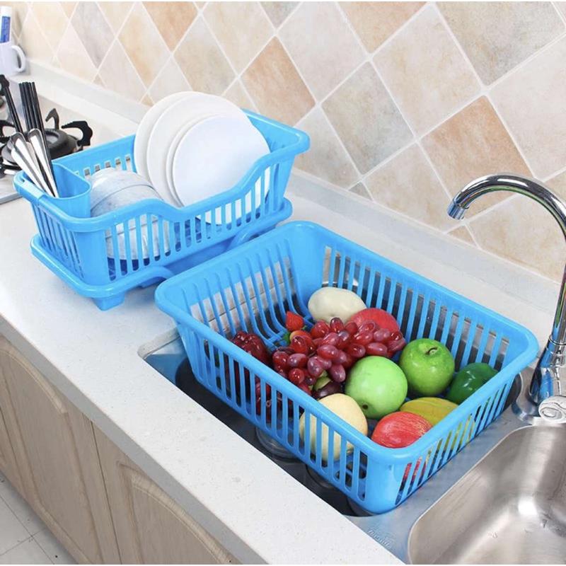 厨房碗筷沥水篮餐具收纳架单层大容量滤水篮塑料置物架碟盘装碗架