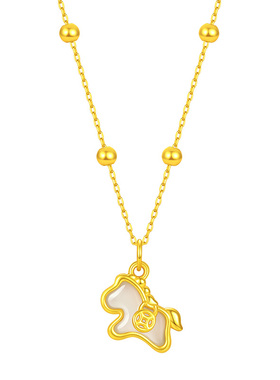 中国黄金出品999足金小马吊坠