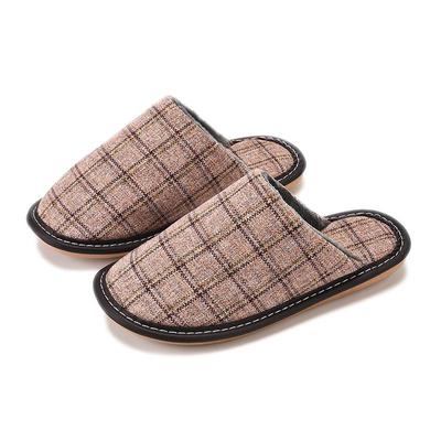 秋冬季居家室内加绒棉布拖鞋