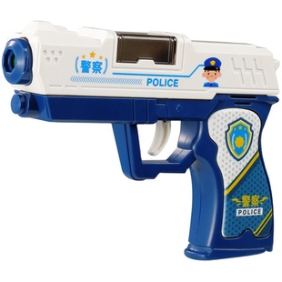 儿童投影电动警察声光枪1一2岁宝宝耐摔男孩音乐手小抢小孩玩具枪