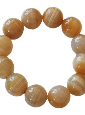 沛孚男女款原矿黄玛瑙缠丝手串
