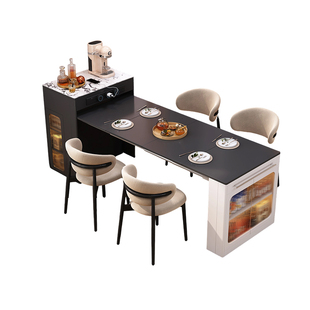 岛台餐桌一体家用可伸缩新款小户型厨房多功能折叠餐边柜餐桌定制