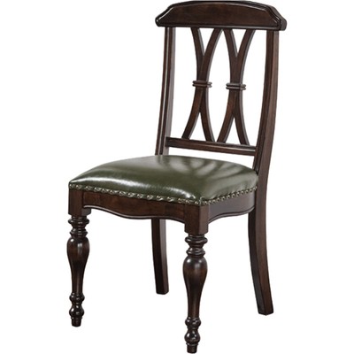 简约餐椅全实木美式皮