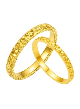 老铺金包银碎冰冰戒指古法实心