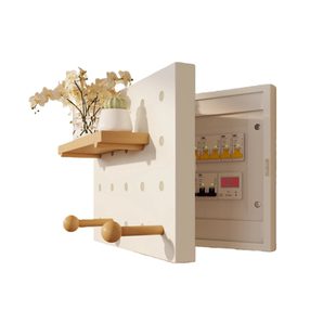 实木洞洞板电表箱遮挡置物架定制入户门墙上造型墙遮丑原木风挂板