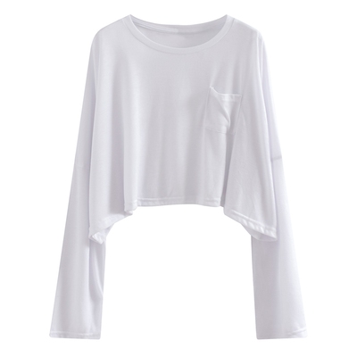 网红chic性感薄款微透紧身弹力长袖上衣女糖果彩色内搭打底衫T恤