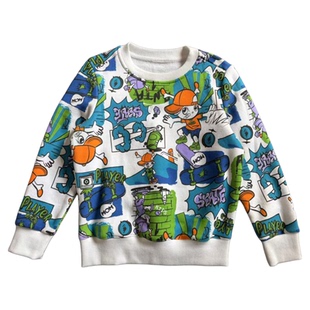 男女小童滑板动漫卫衣秋冬百搭高人气套头圆领长袖儿童卫衣