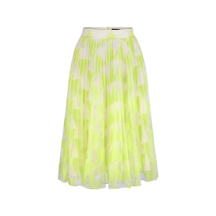 MARYLING玛俪琳初春新品嫩黄蕾丝压褶半身裙A1EAW72070