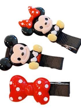 儿童甜酷米老鼠彩虹色串珠项链女卡通米奇锁骨链嘻哈小众设计配饰