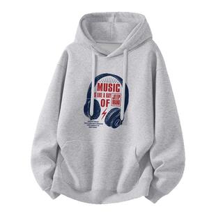 Jeep吉普加绒连帽卫衣男女新款加厚秋冬季上衣高级青少年男生衣服