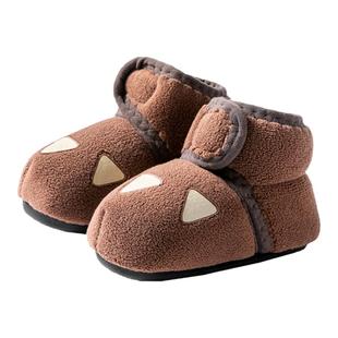 宝宝学步鞋婴儿鞋子冬款加绒防掉室内家居地板袜鞋秋冬男女棉拖鞋