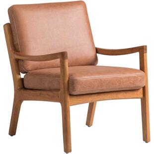 失物招领家具 北欧椅 真皮实木扶手椅靠背椅休闲椅北欧单人沙发椅