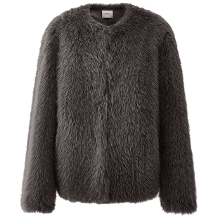 OCHIRLY欧时力 仿狐狸毛环保皮草棉服外套上衣保暖 秋冬新品