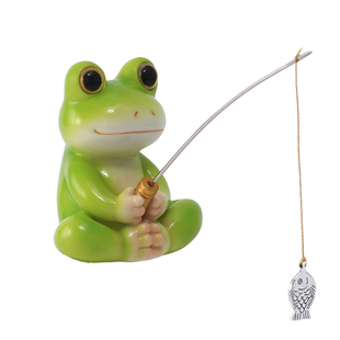 假山流水鱼池造景青蛙钓鱼古法养鱼缸水族箱装饰品盆栽微景观摆件