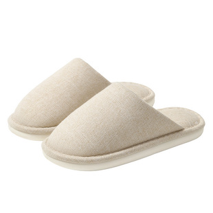 包头棉拖鞋女士秋冬季家用2026新款室内家居地板静音透气布艺拖鞋