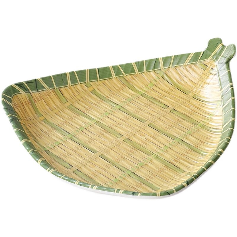 烧烤凉菜餐盘仿瓷竹编簸箕餐具