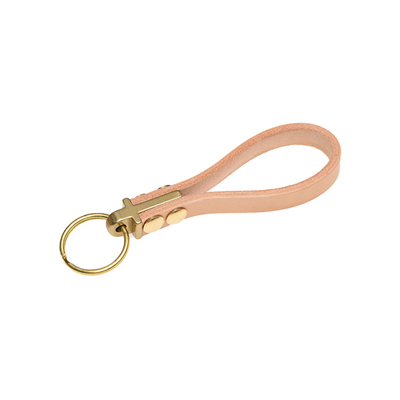 十字铜头美式真皮钥匙扣圈环