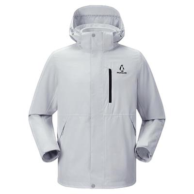 企鹅幻影黑抓绒内胆冲锋衣