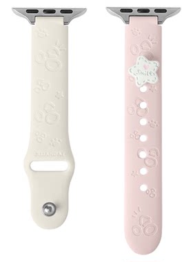 适用于苹果手表表带s11新款硅胶iwatch s10镭雕创意se运动智能腕带series9女款AppleWatch876保护套壳XL配件