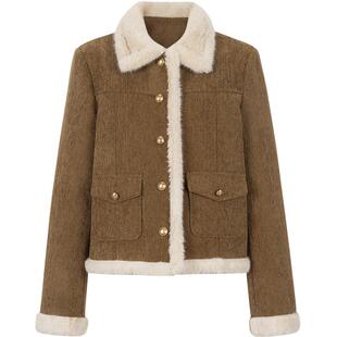 KBNE轻薄短款修身驼色羽绒服女2025冬季新款显瘦不臃肿面包服外套