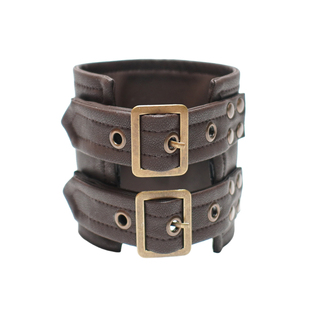 熠先生的蒸汽大陆 蒸汽朋克steampunk咖色皮革铆钉大臂环袖箍袖环