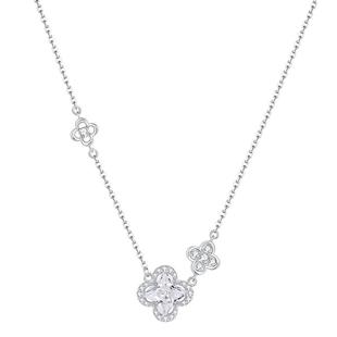 周大生DC幸运星语纯银四叶草项链高级感轻奢小众女锁骨链新年礼物