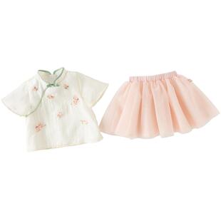 戴维贝拉女童国风半身裙套装2026新款儿童新中式汉服衣服大童夏装