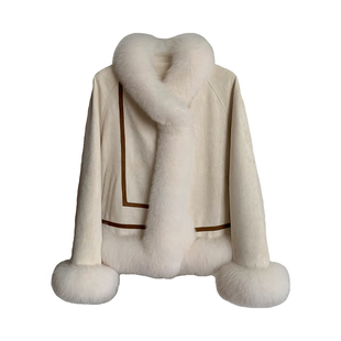 乌梅子酱/狐狸毛皮草外套女2025冬季新款麂皮绒鹅绒羽绒服年轻款